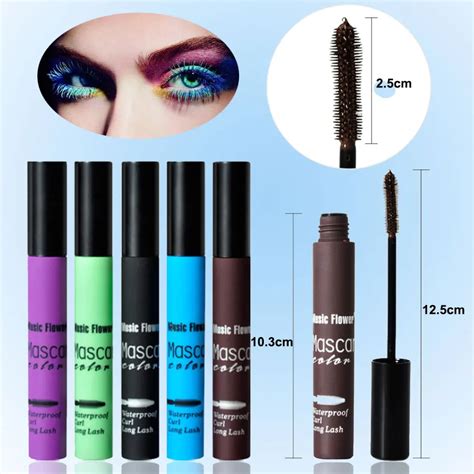 TINT colorful mascara color waterproof Curling & Lengthening mascara 5 colors Cosmetics Makeup ...