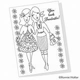 Girlfriends Printable Coloring Cards 4 Pack  Etsy sketch template