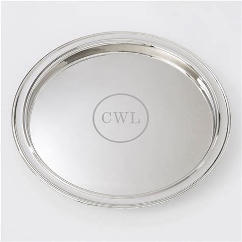 Engraved Round Silver Tray for Her