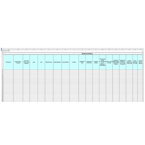 Asset Inventory Spreadsheet | Southwest EFC