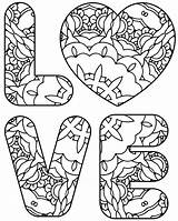 Love Word Coloring Pages sketch template