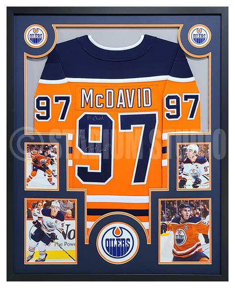 Connor McDavid Autographed Framed Oilers Orange Jersey - The Stadium Studio