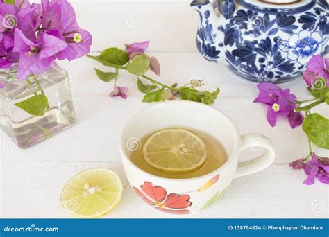 Herbal Healthy Drinks Honey Lemon for Sore Throat Stock Photo - Image ...