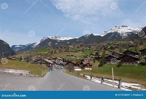 The Famous Mountain Village of Grindelwald, Switzerland. Grindelwald is ...