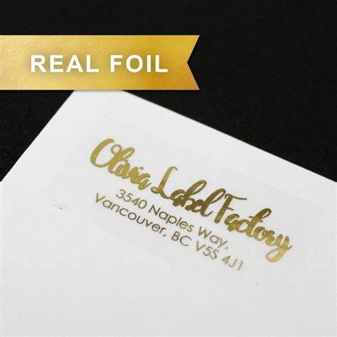 Gold Foil Return Address Labels Clear Label Return Address - Etsy