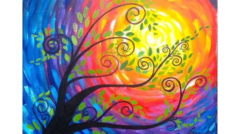 Whimsical Tree Beginner Acrylic Painting | TheArtSherpa - YouTube