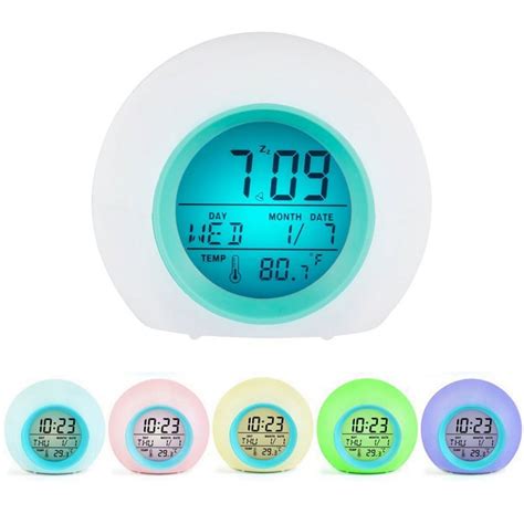 Kids Alarm Clock, Wake Up Light Alarm Clock with 6 Natural Sounds 7 ...