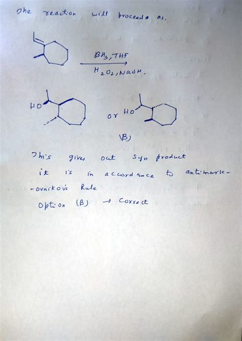 [Solved] If the compound below were reacted with 1) BH3 - THF and 2 ...