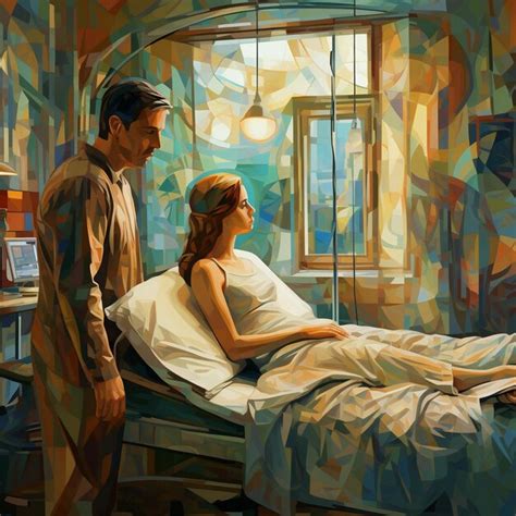 Premium AI Image | a painting of a man and a woman in a room with a man ...