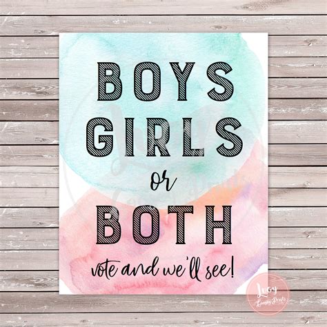 Twins Gender Reveal Vote Sign Baby Shower Gender Reveal Party Instant Download Printable Sign - Etsy