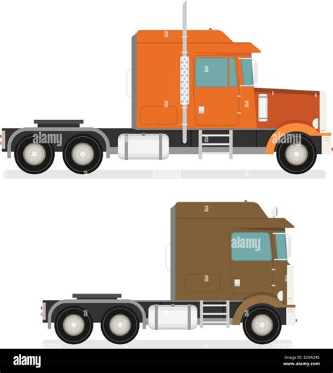 Semi Truck Side View Drawing