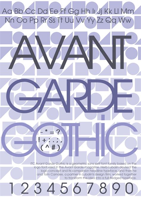 Avant Garde Gothic - Font Poster Design :: Behance