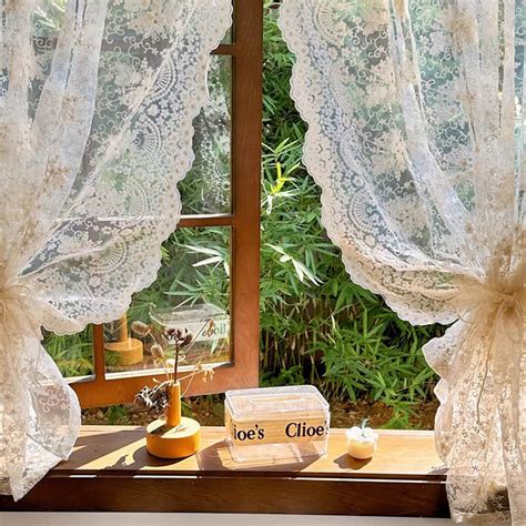 French Lace Embroidery Floral Living Room Curtains, Cream Style ...