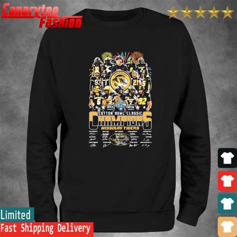 2023 Cotton Bowl Classic Champions Missouri Tigers Signatures T-Shirt ...