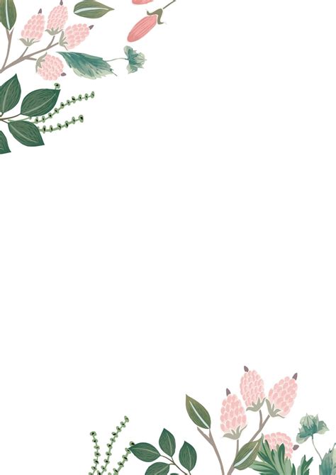 Delicate Pale Flowering Edging Page Border Background Word Template And Google Docs For Free ...