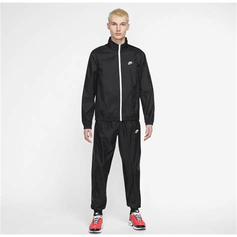 Mens Nike Sportswear Lined Woven Black Tracksuit - Totalsports