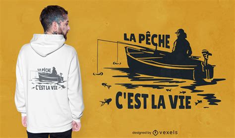 Fishing French Quote T-shirt Design Vector Download