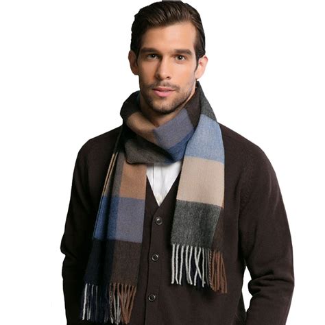 2017 Brand Winter Europe Style Men's Scarves Brand Wool Scarves Warm Soft Tassel Shawl Men ...