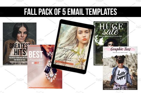 Fall Email Templates (5 Pack) | Email Templates ~ Creative Market