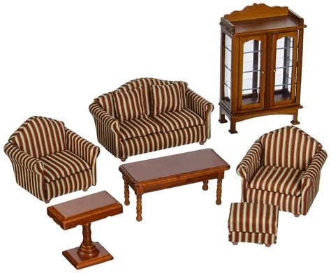 Melissa Doug Dollhouse Living Room Furniture Set Victorian Wooden Upholstered 689367923469 | eBay