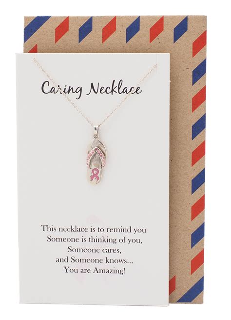 Caring Necklace, Cancer Awareness Jewelry - 10% donated to NBCF - Quan ...