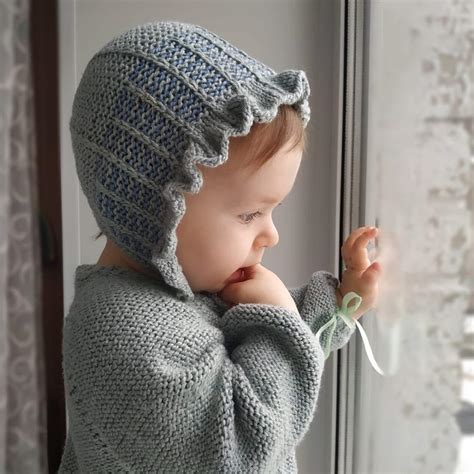 Pattern Baby Bonnet Knit Hat Pattern Knitting Patterns Knit | Etsy