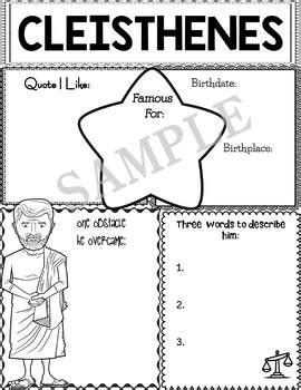 Graphic Organizer : Cleisthenes - Ancient Civilizations Greece by Little Lotus