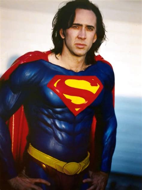 Nic Cage wearing his superman suit for the canceled Tim Burton ...