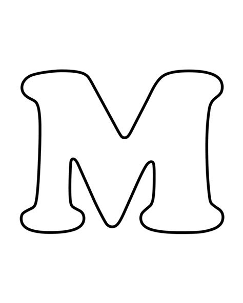 Letter M - Free Printable Block Letters Alphabet Coloring Pages, Free ...