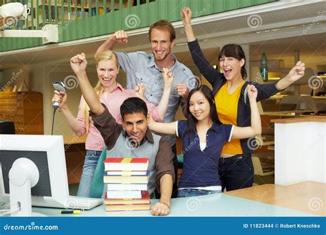 Happy library staff stock photo. Image of employee, european - 11823444