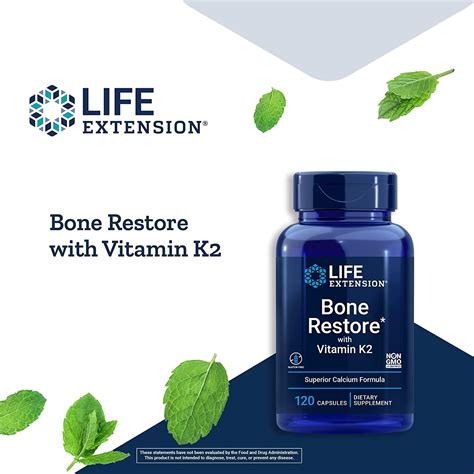 Life Extension Bone Restore with Vitamin K2 120 Capsules