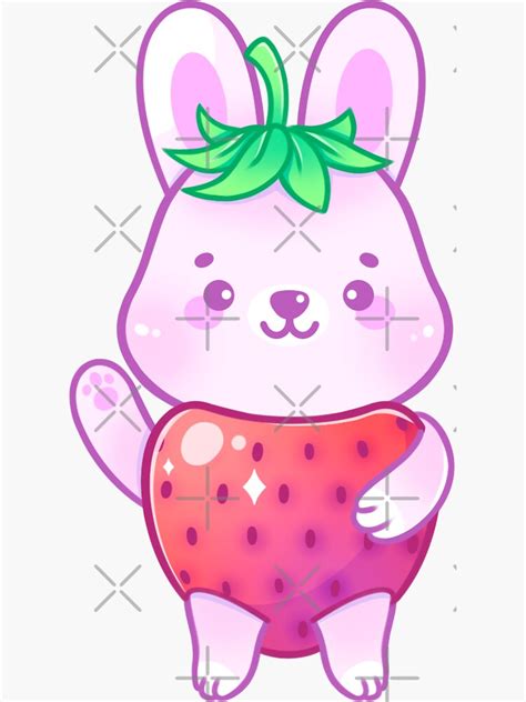 "Strawberry bunny" Sticker by MissGiuliana | Redbubble