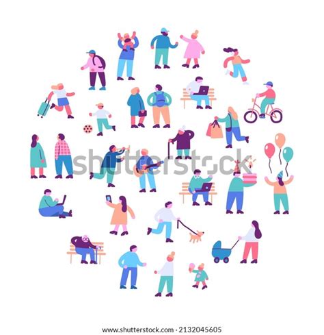 Tiny People Silhouette Flat Vector Set Stock Vector (Royalty Free) 2132045605 | Shutterstock