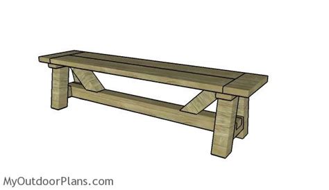 DIY Farmhouse Bench Plans | MyOutdoorPlans