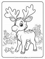Moose Coloring Pages 7 Free Printable  Cute Animals sketch template