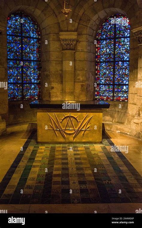 The crypt from 12th century in the, Basilica of Saint-Denis, Paris ...