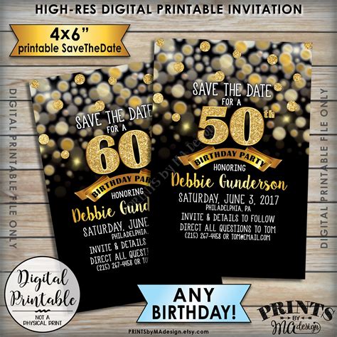 Printable Save The Date Birthday