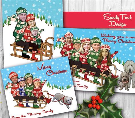 Family Christmas Card Funny Photo Christmas Card for up to - Etsy