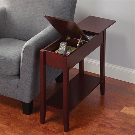 Slim End Table With Cup Holder - pic-nugget