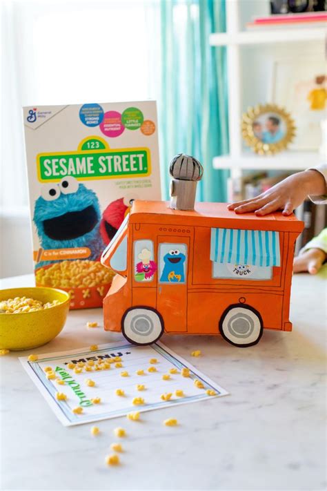 DIY Cardboard Cookie Monster Foodie Truck | Diy projects for kids ...