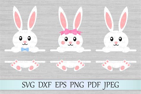 Easter svg, Bunny split monogram svg, Bunny monogram svg