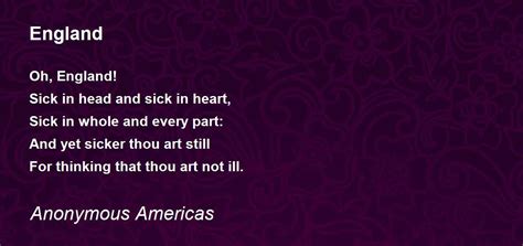 England Poem by Anonymous Americas - Poem Hunter