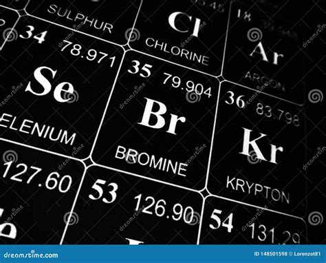 Bromine on the Periodic Table of the Elements Stock Photo - Image of ...