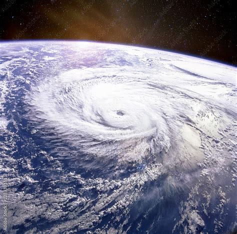 Typhoon. Satellite view. Elements of this image furnished by NASA. Stock Photo | Adobe Stock