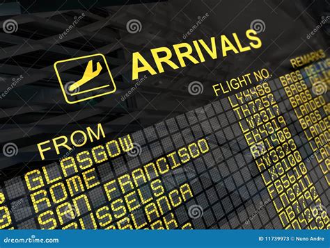 International Airport Arrivals Board Stock Photos - Image: 11739973