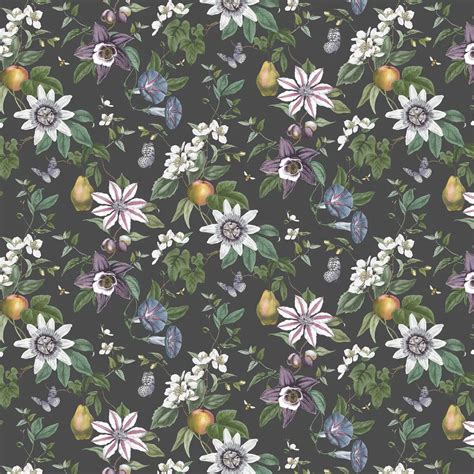 Sierra Floral by Albany - Black - Wallpaper : Wallpaper Direct