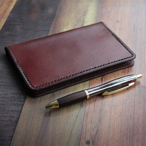 slim pocket leather notebook cover by hide & home | notonthehighstreet.com