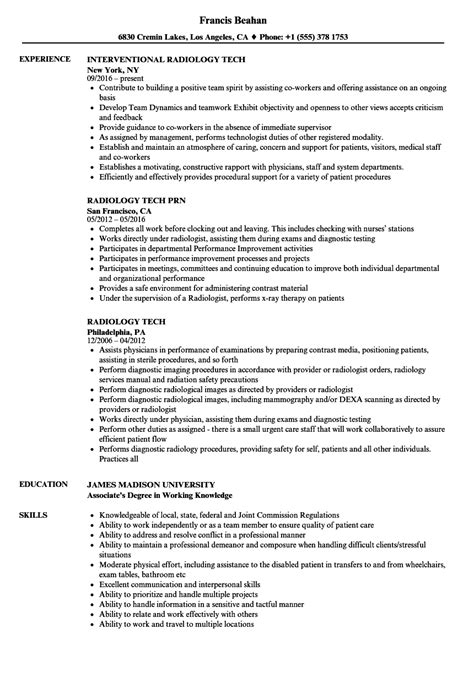 Radiology Resume Template