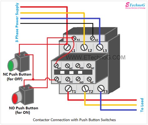 Electrical Contactor Connection and Wiring Diagram - ETechnoG