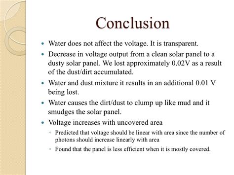 Experiment Conclusion | SF 197 Sustainability, Energy, and Technology